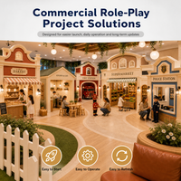 Equipo de juegos interior modular para supermercados, estilo madera, diseño de pueblo, con control de calidad y diseño del operador