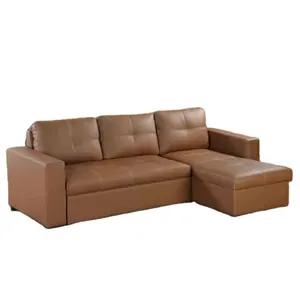 Popular Sofa with Push-pull Corner Leather Storage Function Modern Living Room Sofa 20 Sets 55 Sets European Style Fabric