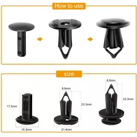 Clips de pare-chocs 8 mm, 100 pièces, rivets de fixation en plastique pour voiture, attaches de pare-chocs