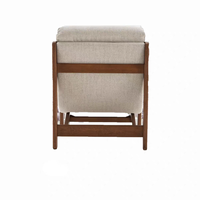Fauteuil simple de style rétro français haut de gamme en bois de frêne pour salon, balcon, café, mobilier de maison, noyer