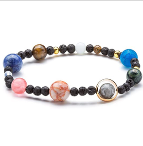 สร้อยข้อมือลูกปัดหินธรรมชาติรูปดาวแปดดวงสำหรับผู้หญิงสร้อยข้อมือระบบสุริยะจักรวาลจักรวาลจักรวาล - Product Image 5