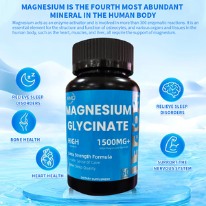 नीम आहार पूरक मैग्नीशियम जटिल 1500 मिलीग्राम खाद्य योजक मैग्नीशियम ग्लाइकेनेट कैप्सूल - Product Image 2