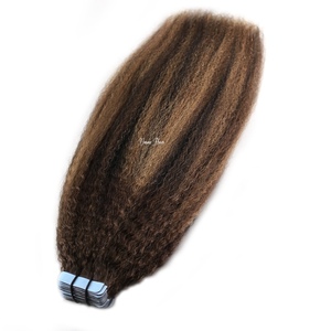 Extension Adesive in <span class=keywords><strong>Capelli</strong></span> Umani Vmae Remy, Radici Scure con Balayage, <span class=keywords><strong>Biondo</strong></span> Cenere Miele, Ricci Afro, Lisci Crespi - Product Image 1