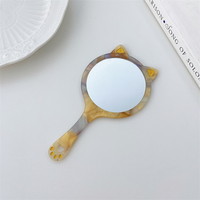 12cm nouvelle mode Offre Spéciale coréen acétate miroir Ins mignon chat forme personnalisé Mini miroir de poche avec la main