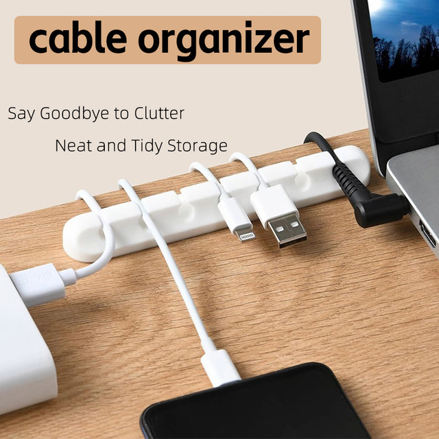 Computer Cable Organizer for Office Desk Flexible Wrap Sleeve, Tangle Free Space Saving for Workstation Charging Data Cables