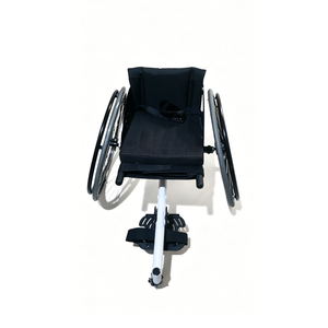 Fauteuil roulant de sport pour le tennis, cadre en aluminium léger, siège noir, roues à jantes rouges pour utilisation sur le terrain de tennis - Product Image 4