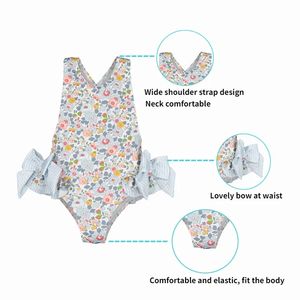 Costume da bagno per bambine 2023 estate graziosi Bikini da spiaggia per bambini costumi da bagno con stampa floreale e volant costumi da bagno per bambina - Product Image 4