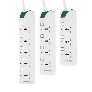 AKKO STAR High Quality Plug Electrical Outlets Universal Power Strip 3M 3/4/ 5Outlets Extension Socket