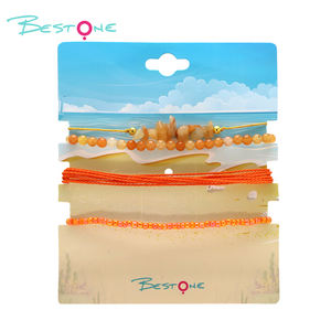 New Summer Multi-layered Passionate Vitality Orange Beach Gravel <b>Beaded</b> <b>Bracelet</b> - Product Image 2