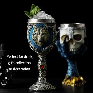 Custom Horror <strong>Gothic</strong> <strong>Drink</strong> Cocktail <strong>Glasses</strong> Unique Vintage bar Decor Resin Skull Goblets - Product Image 3