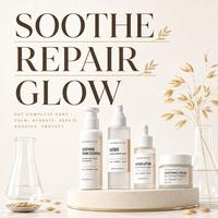 Coffrets de Soins Apaisants pour Peaux Sensibles : Kit Facial Apaisant à l'Avoine pour Femmes – Routine Hydratante et Équilibrante avec Essence et Crème