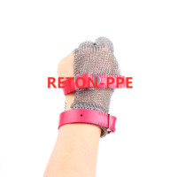 Gant en maille d'acier inoxydable à 3 doigts/gant en maille résistant aux coupures