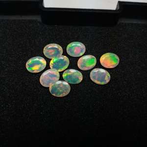 Piedras Preciosas Sueltas de Ópalo Blanco Etíope Welo Fire Sintético (Creado en Laboratorio) Facetado Ovalado de 8x10 mm, Certificado por Terceros, 1.65 Quilates - Product Image 2