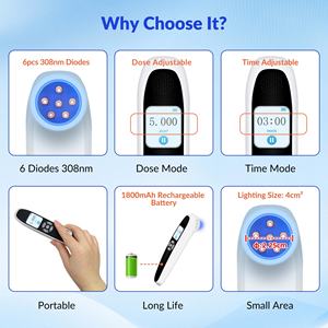 เครื่องรักษา<span class=keywords><strong>โรค</strong></span>สะเก็ดเงิน <span class=keywords><strong>โรค</strong></span>ด่างขาว <span class=keywords><strong>โรค</strong></span>ผิวหนังอักเสบ <span class=keywords><strong>โรค</strong></span>กลาก ใช้ในทางการแพทย์ รุ่นใหม่ ใช้กับหลอดเอ็กไซเมอร์ 308 นาโนเมตร สำหรับใช้ส่วนตัว พร้อมอิมัลชั่นยูวีสำหรับไดโอดแสง - Product Image 5
