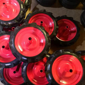 ล้อยางตันอุตสาหกรรมหมิงเฮา ขนาดเส้นผ่านศูนย์กลาง 320 มม. ลายก้างปลา สีแดง สำหรับเครื่องจักรกลการเกษตรและรถเข็นเครื่องมือ - Product Image 3