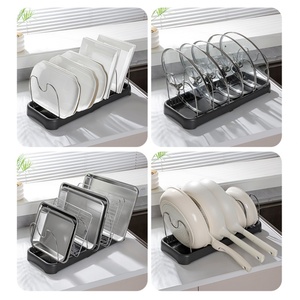 Gun Grey Adjustable Bracket Frying <b>Pan</b> Rack Storage Rack With Bracket Multi Layer Cabinet Kitchenware Storage Bracket Kitchen - Product Image 2