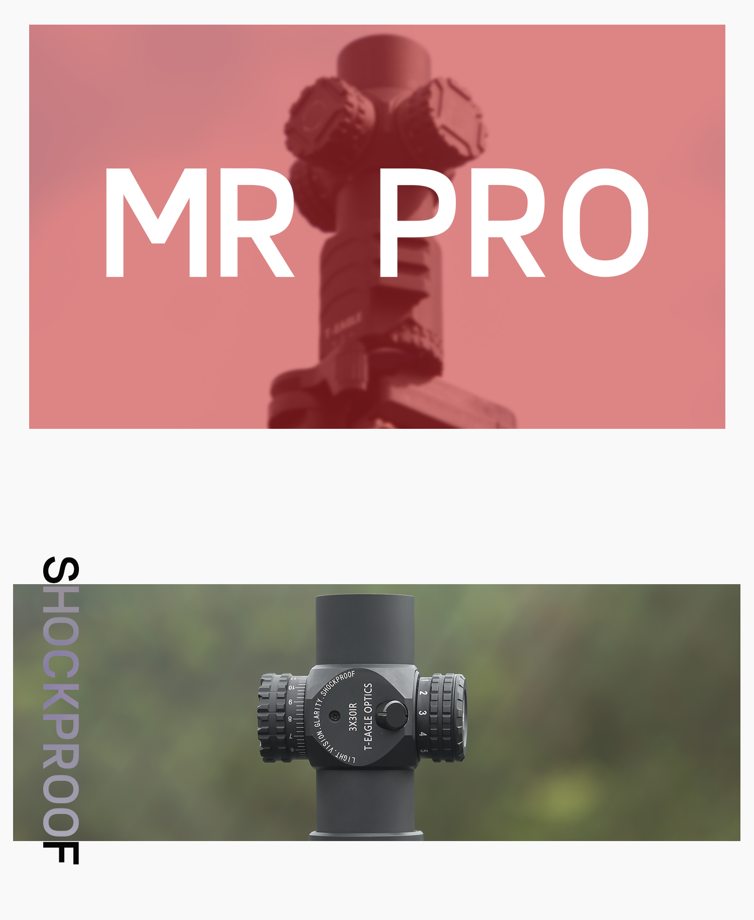 T-EAGLE MR PRO 3X30IR Shockproof Scope with Red Green Illumination
