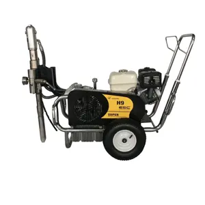 15L/MIN Gas Engine Hydraulic Piston Pump Airless Paint Sprayer Putty Plaster Painting Machine for Industrial Construction