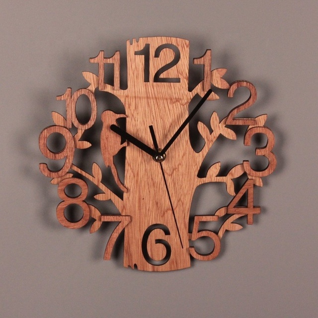 Custom Wooden Wall Clock for Home Decor Clock Wood for Wall Hanging Wood Clocks Factory Wholesale