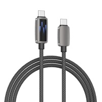 Kabel Data USB-C Flowing Glow LED 27W PD Pengisian Cepat Cangkang Logam Anti-Putus Kabel Jalinan Untuk Ponsel Apple OEM ODM
