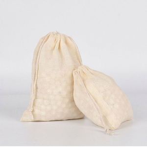 Sacs de rangement en coton recyclables avec logo personnalisé, 13*18cm, avec cordon de serrage, emballage réutilisable, artisanat, décorations de Noël, fêtes - Product Image 2