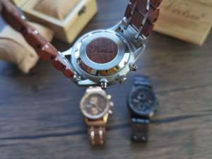Reloj de pulsera de madera de acero inoxidable, de cuarzo, 5atm, personalizado, con logotipo OEM, nuevo diseño de <span class=keywords><strong>2022</strong></span> - Product Image 6