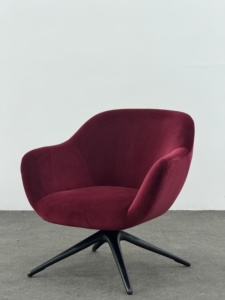 Sillón de terciopelo rojo de estilo minimalista moderno, silla de ocio para dormitorio, sala de estar, muebles de lujo de alta calidad para villas, OEM - Product Image 3