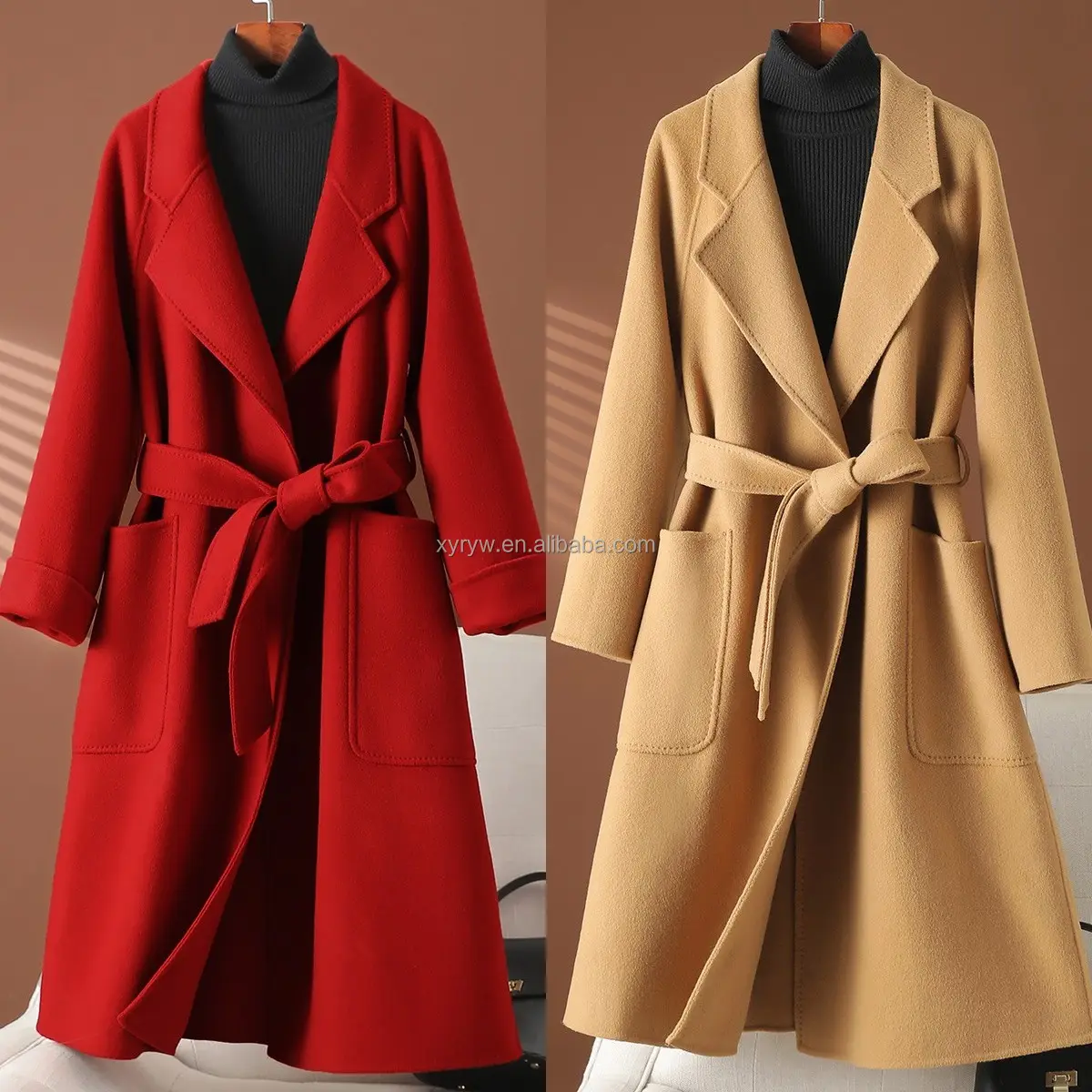 Áo len lông chồn mới áo len rộng Áo cardigan cổ tròn nữ mùa thu và mùa đông lụa sáng dệt kim dài tiêu chuẩn