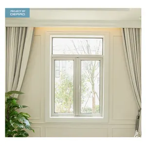 Rotura térmica de estilo europeo, material de aluminio, inclinación y giro de ventanas para casa residencial, Villa