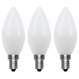 Paquete de 3 bombillas LED tipo vela e14, 5w, 400lm, 3200k, luz cálida, 3,6x10cm, ideales para iluminación residencial y decorativa. - Product Image 1