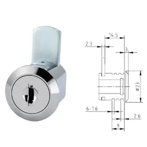 套装橱柜凸轮锁锌合金安全文件抽屉邮箱RV圆筒更换锁五金带钥匙