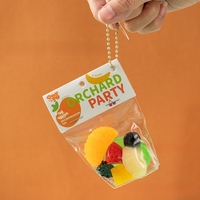 Mainan squishy piring buah, dim sum, mainan pelepas stres bertema jeruk dan pisang untuk anak-anak