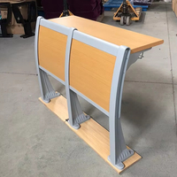 Chaise d'école à dossier en acier au design moderne avec siège pliant en bois accoudoir fixe échelle table de salle de conférence pour les étudiants du collège