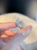Bague Papillon Fantôme en Or Blanc 18 carats avec Diamant de Laboratoire Certifié IGI, Confection Artisanale Lourde 4,23g, Joaillerie Fine