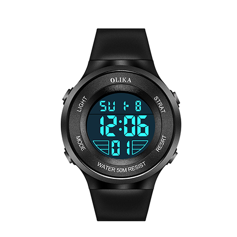 OLIKA Large Digital Electronic Watch Students Boys Girls Waterproof 30Bar Luminous Chronograph LED Display 40MM Plastic Watch