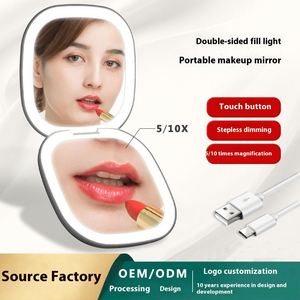 Espejo de Maquillaje LED Portátil con Luz, Doble Espejo, Práctico, Ideal para Regalo, Venta al Por Mayor Ulikeke - Product Image 2