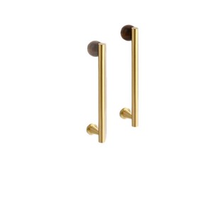 French Brass <b>Cabinet</b> Handles Bar Shape Solid Wood Vintage Style Drawer Pulls Durable Surface Decoration - Product Image 1