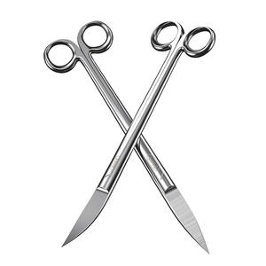 กรรไกรผ่าตัดสแตนเลส ปลายโค้งตรง สำหรับใช้ทางการแพทย์และเครื่องสำอาง เครื่องมือเสริมความงามเกรดอุตสาหกรรม - Product Image 1