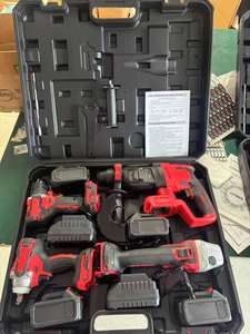 Vente d'usine <span class=keywords><strong>4</strong></span> en <span class=keywords><strong>1</strong></span> 20V ensemble d'outils électriques sans balais meuleuse d'angle sans fil 125mm perceuse électrique marteau ensemble de clés électriques - Product Image 2