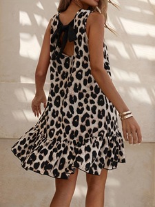 Nuevo vestido de chaleco de verano elegante sin mangas con estampado de leopardo, a la moda y adelgazante. - Product Image 2