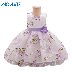 Abito da festa per neonata da 1-3 anni, <span class=keywords><strong>vestito</strong></span> estivo elegante per <span class=keywords><strong>bambina</strong></span>, abito a fiori in chiffon a tinta unita L1851XZ - Product Image 3