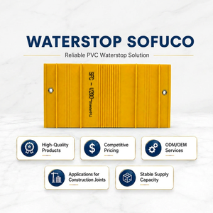 SOFUCO Waterstop Tipo V, PVC Amarillo en Forma de V, 100% PVC Virgen, Juntas de Construcción, Solución de Sellado Confiable de Alta Resistencia, 1 Año - Product Image 1