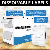 Étiquettes autocollantes en papier biodégradable, recyclable, soluble dans l'eau, pour le stockage des aliments, sans résidus