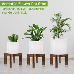 Soportes de plantas de madera para plantas de interior y <span class=keywords><strong>exterior</strong></span> Los soportes de macetas de gran tamaño son adecuados para la mayoría de las macetas de tamaño en la habitación - Product Image 4