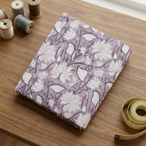 Hand Block Print Combed 100% Cotton Fabric 53/54 Width Botanical Floral Pattern Woven Breathable 100GSM Medium Home Textile - Product Image 6