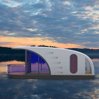 Bateau-maison de luxe flottant petite maison bateau maisons préfabriquées ponton en aluminium bateau-maison