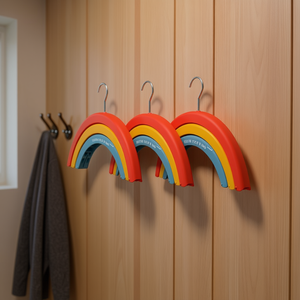 Myrva Rainbow Hanger, ensemble de 3 crochets de rangement muraux en plastique pour vêtements, à accrocher derrière les portes ou sur les murs - Product Image 2