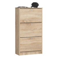 Meuble de rangement moderne en bois à trois niveaux pour chaussures, idéal pour le salon - Collection 2026 en promotion