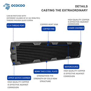 Ococoo bán dẫn sản xuất thiết bị RC480-THigh Quali đen anodized đồng tản nhiệt nước & làm mát chất lỏng tản nhiệt - Product Image 3