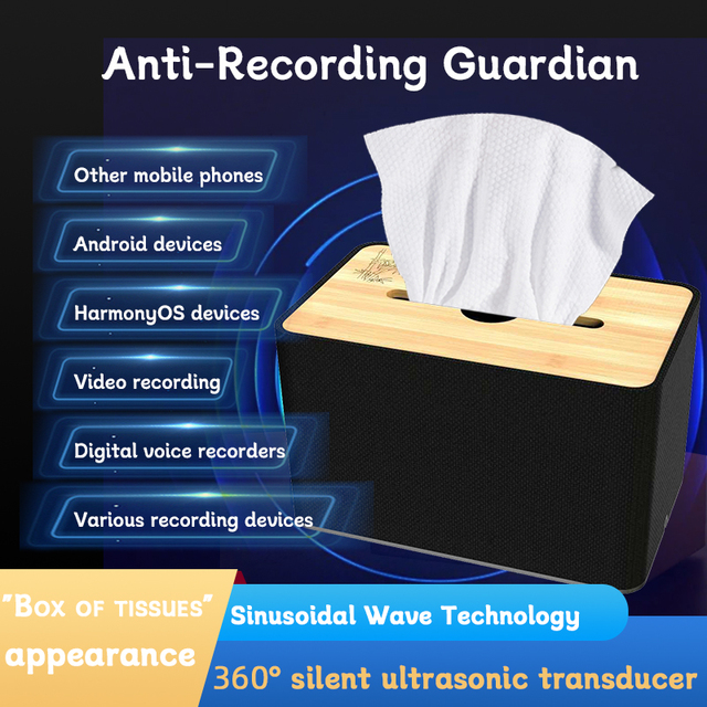 D60 Customized OEM Anti-recording Tissue Box Recording , Wireless Remote Control Multi-functional Anti-espionage Device